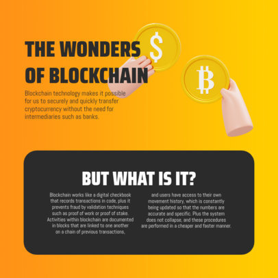 Instagram Post Creator Featuring an Infographic on the Perks of Blockchains 5117b-el1