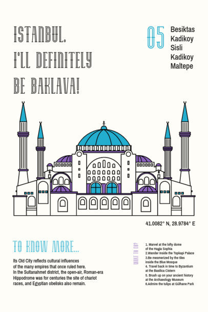 Poster Design Template Featuring Information About Istanbul
