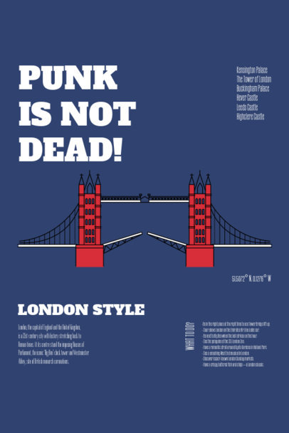 City Poster Design Maker with an Illustration of London’s Tower Bridge