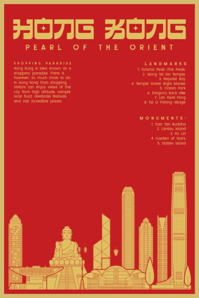 Poster Design Generator with a Graphic of Hong Kong's Skyline
