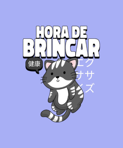 T-Shirt Design Creator Featuring a Smiling Kitten Illustration