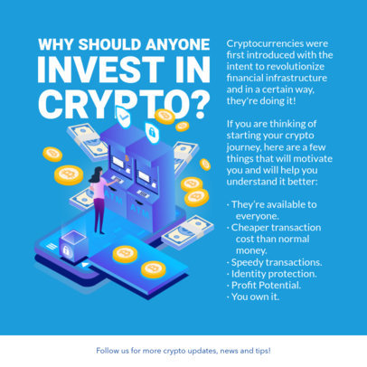 Instagram Post Maker with an Infographic About the Perks of Cryptocurrencies 5121F-el1