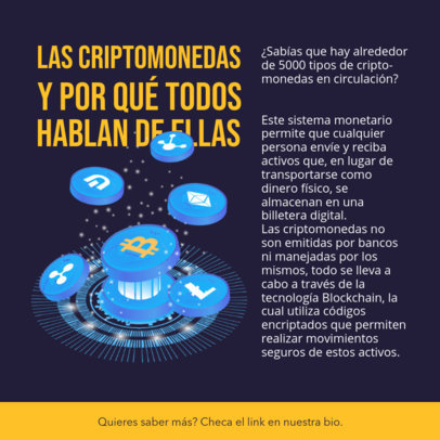 Instagram Post Template Featuring an Infographic on Cryptocurrencies 5121D-el1