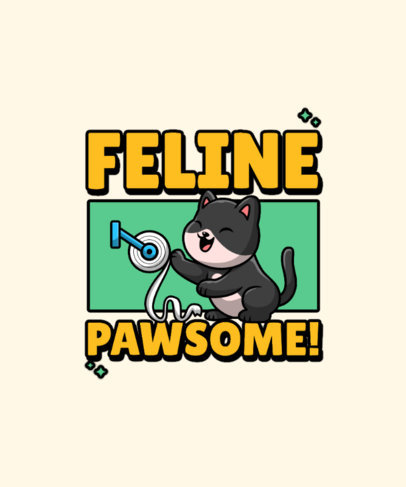 T-Shirt Design Generator Featuring a Cute Kitten Illustration and Bold Fonts