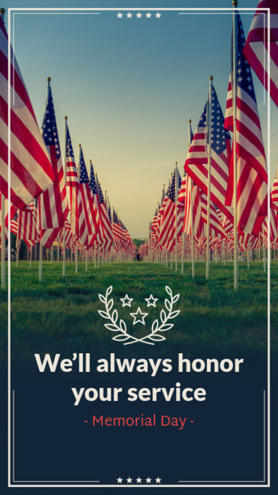 Memorial Day-Themed Instagram Story Creator Featuring a Laurel Wreath Icon 4589g