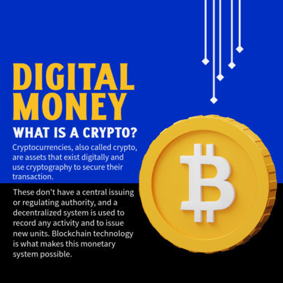 Instagram Post Creator with an Informative Text on Bitcoin for Beginners 5119c-el1