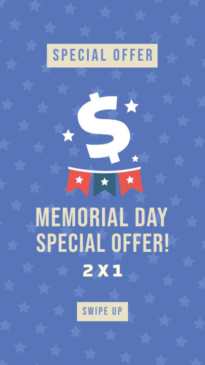 Instagram Story Template for a Memorial Day Special Offer
