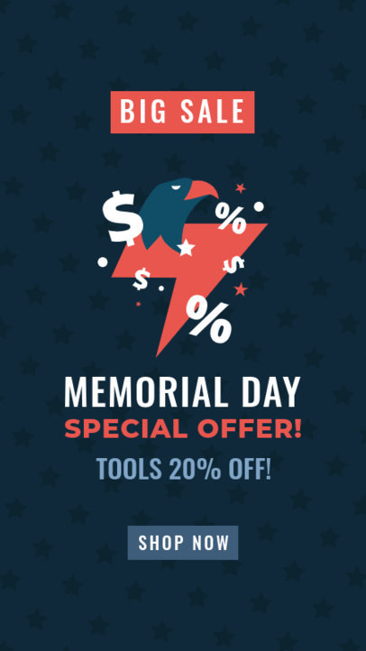 Instagram Story Creator for a Big Sale on Memorial Day