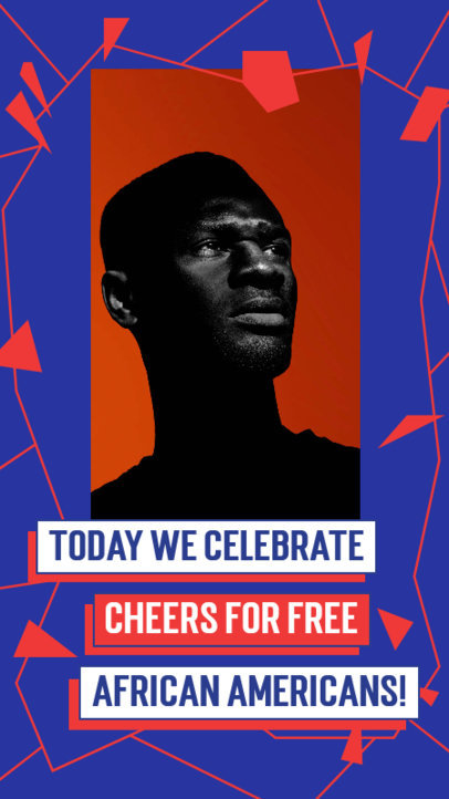 Instagram Story Template for a Juneteenth Anniversary with a Portrait Picture 4603a