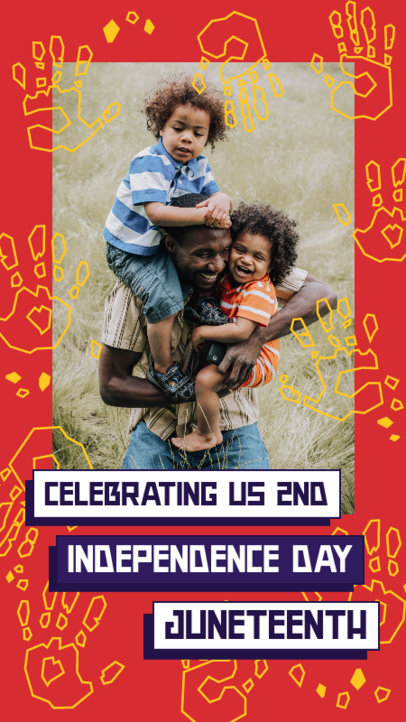 Instagram Story Creator Featuring an Illustrated Hand Silhouette Pattern for Juneteenth 4603c