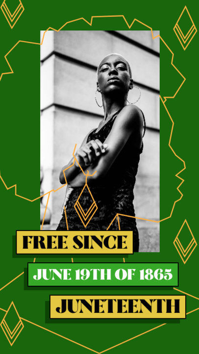 Instagram Story Maker for Juneteenth with a Proud African American Woman Picture 4603d