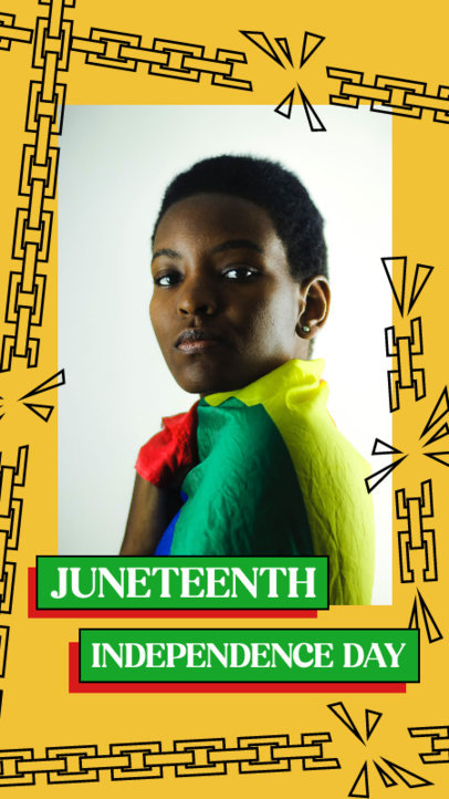 Instagram Story Template with a Juneteenth Theme with an Illustrated Broken Chain Pattern 4603e