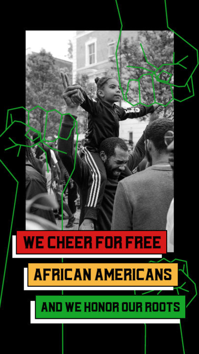 Instagram Story Creator with Illustrated Fists for a Juneteenth Celebration 4603f