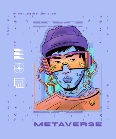 Anime-Themed T-Shirt Design Generator Featuring a Character Inspired by the Metaverse 5099b