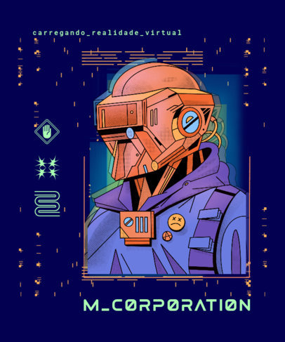 Metaverse T-Shirt Design Maker Featuring a Cyberspace Vibe Character 5099d