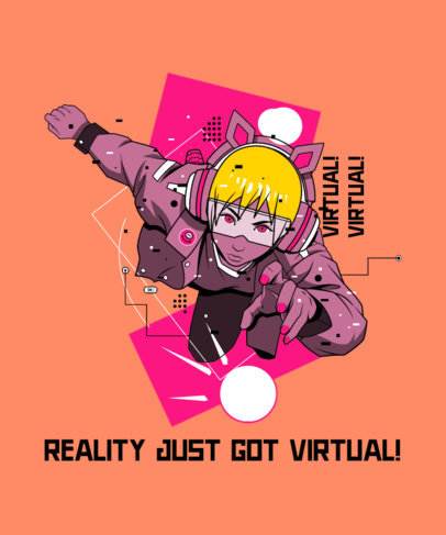 Futuristic T-Shirt Design Generator Featuring a Character Inspired by the Metaverse 