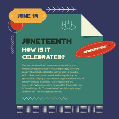 Informative Instagram Post Design Template About Juneteenth 5129-el1