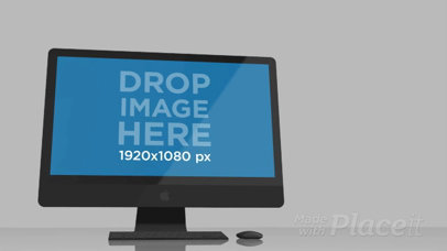 Video Mockup of an iMac Inside a White Room a16235b