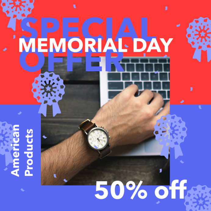Attractive Instagram Post Template for a Special Memorial Day Offer