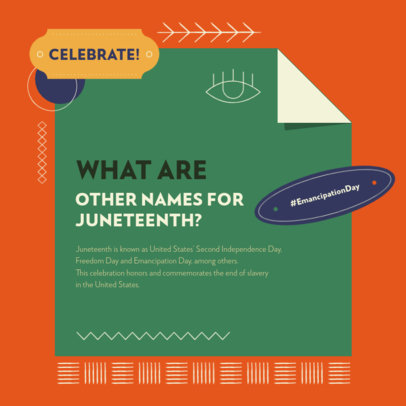 Holiday Instagram Post Creator to Celebrate Emancipation Day with a Quote 5129f-el1