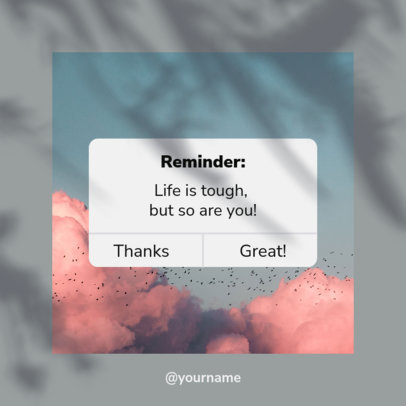 Instagram Post Maker Featuring a Reminder with a Motivational Quote