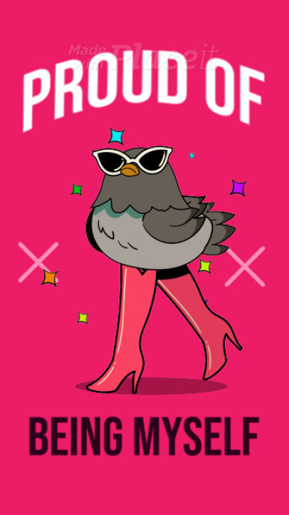 Pride-Themed Instagram Story Video Creator Featuring a Funny Animated Character 5101