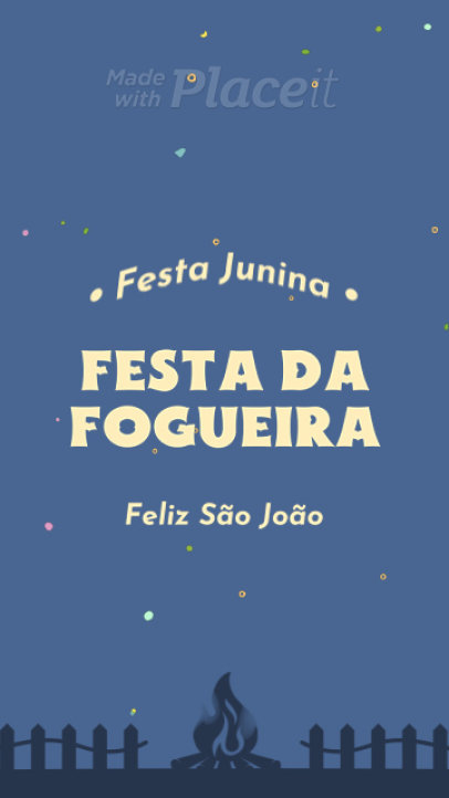 Facebook Story Video Maker Featuring a Festa Junina Theme and Animated Confetti 5186