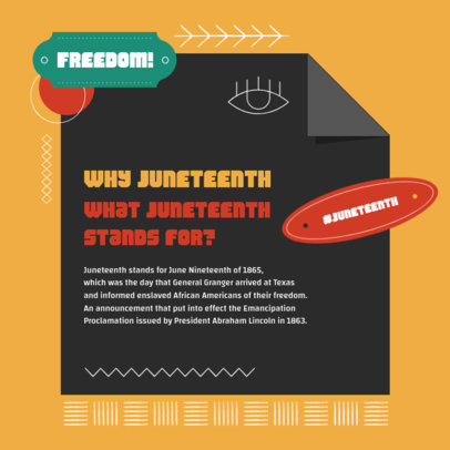 Instagram Post Maker to Share Info About The Meaning of Juneteenth 5129a-el1