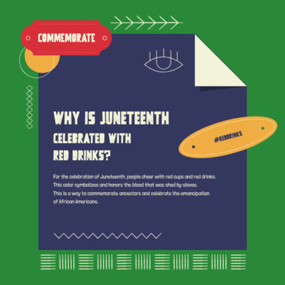 Instagram Post Generator with Info About Juneteenth's Drinks 5129c-el1