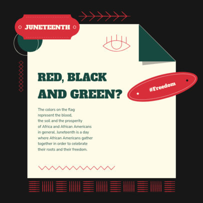 Juneteenth-Themed Instagram Post Template to Share Holiday Facts 5129d-el1