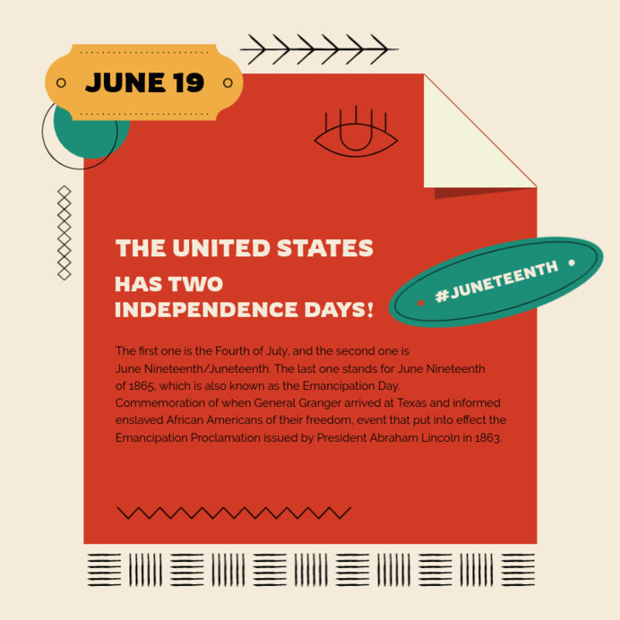 Instagram Post Maker with an Empowering Quote for Juneteenth