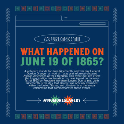 Instagram Post Template with Informative Data About Juneteenth 5127d-el1