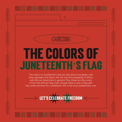 Instagram Post Generator Featuring Information About the Juneteenth Flag 5127e-el1