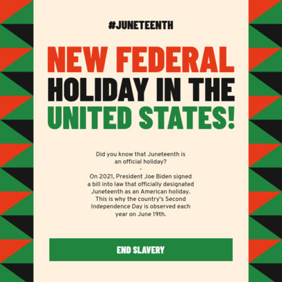 Juneteenth-Themed Instagram Post Generator Featuring Relevant Information 5128a-el1
