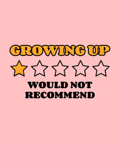 T-Shirt Design Template With Bad Reviews