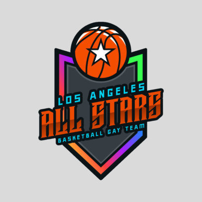Bold Sports Logo Creator for an LGBTQ+ Basketball Team