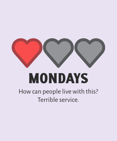 T-Shirt Design Generator with a Bad Monday Review Featuring Illustrated Hearts