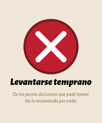 T-Shirt Design Template Featuring a Red Cross for a Bad Review