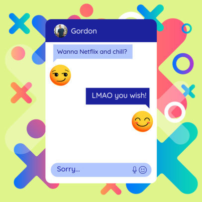 Instagram Post Maker to Quote a WhatsApp-Inspired Chat Conversation
