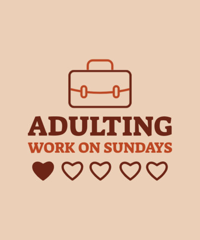 Fun T-Shirt Design Template Featuring a Bad Review Referencing Adulting 4610c