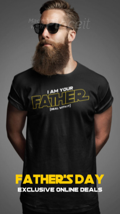 Instagram Story Video Maker for a Father's Day Sale Featuring an Inspired Star Wars Typography 945h 5215