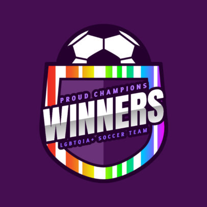 LGBT Sports League Logo Template Featuring a Soccer Ball Graphic 