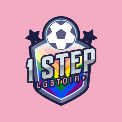 Pride-Themed Logo Template for an LGBTQ Soccer Team