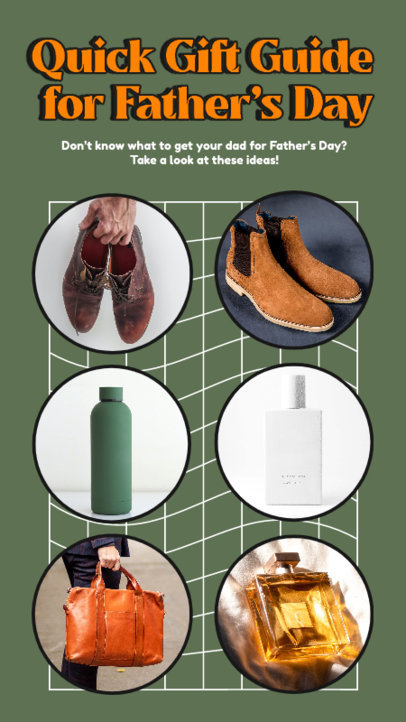 Father's Day-Themed Instagram Story Design Template with a List of Gifts Ideas