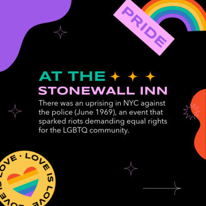 Pride-Themed Instagram Post Design Template with a History Quote