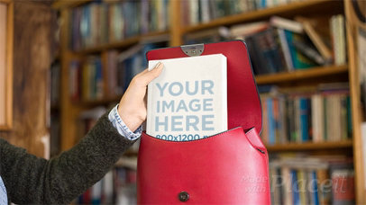 Woman Putting a Book Inside Her Red Backpack in Stop Motion