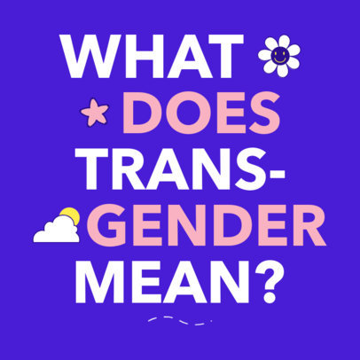 Pride Instagram Post Maker for a Carousel to Talk About the Meaning of Transgender