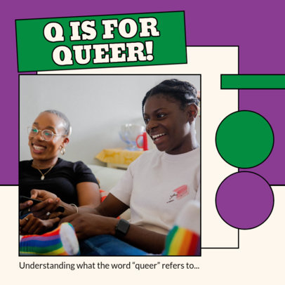 Instagram Post Design Template for a Pride-Themed Carousel with Geometric Shapes