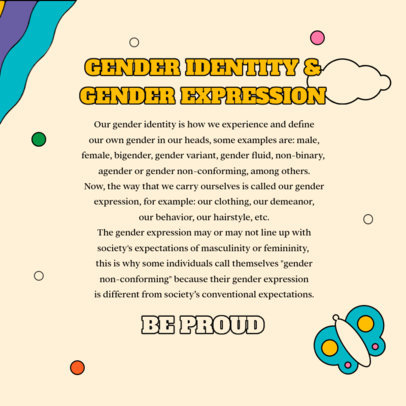 LGBT Pride-Themed Instagram Post Design Maker With Info About Gender Identity 