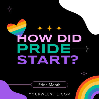 Instagram Post Design Template with Information About Pride Month